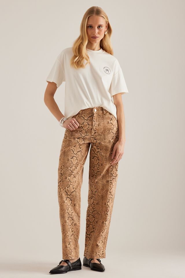 Damson Madder Drew Snake-Print Cargo Jeans #4