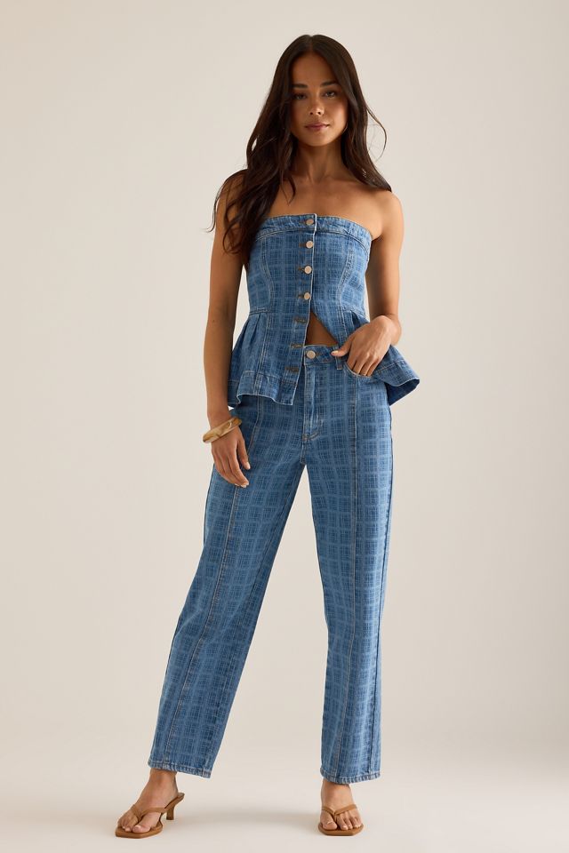 Damson Madder Tovie Laser Check Mid-Rise Jeans #3