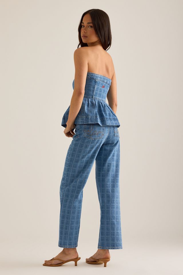 Damson Madder Tovie Laser Check Mid-Rise Jeans #1