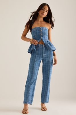 Jeans Damson Madder Tovie de talle medio con estampado láser