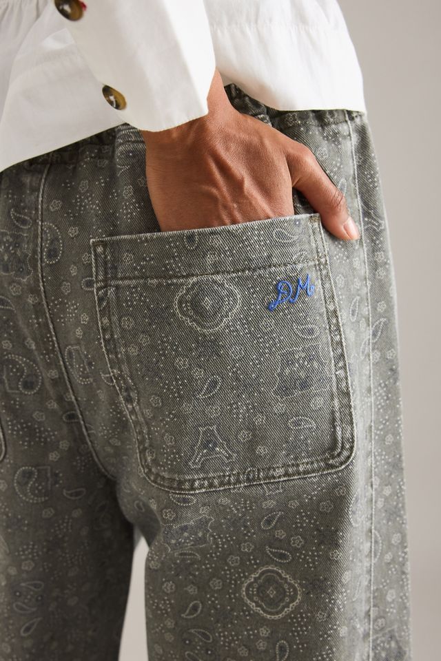 Jeans Barrel Felix à Imprimé Cachemire Damson Madder #5