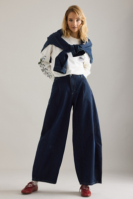 Damson Madder Erika Barrel Leg Jeans In Blue