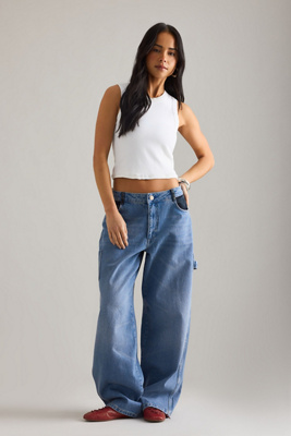 Damson Madder Drew Relaxed Faded Jeans In Blue
