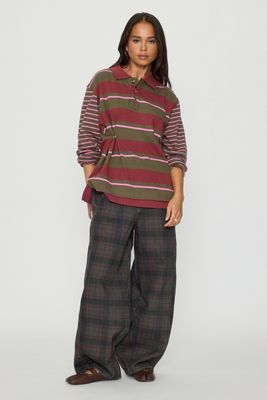 Damson Madder Erika Check Mid-Rise Barrel Jeans