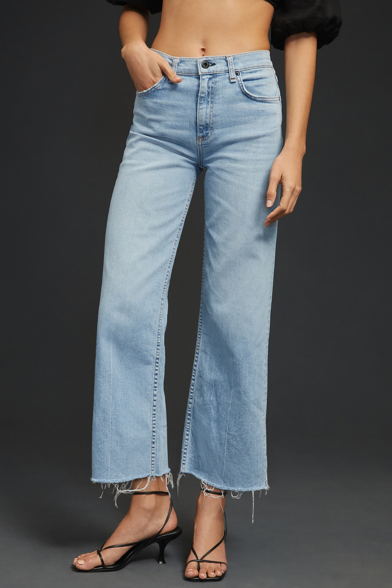 ASKK NY Mid-Rise Wide-Leg Crop Jeans