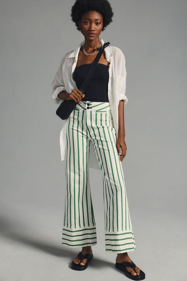 レディースウェア WS DOBBY SUCKER CROPPED PANTS ASKK NY Brighton High-Rise Wide-Leg Crop Jeans | Anthropologie