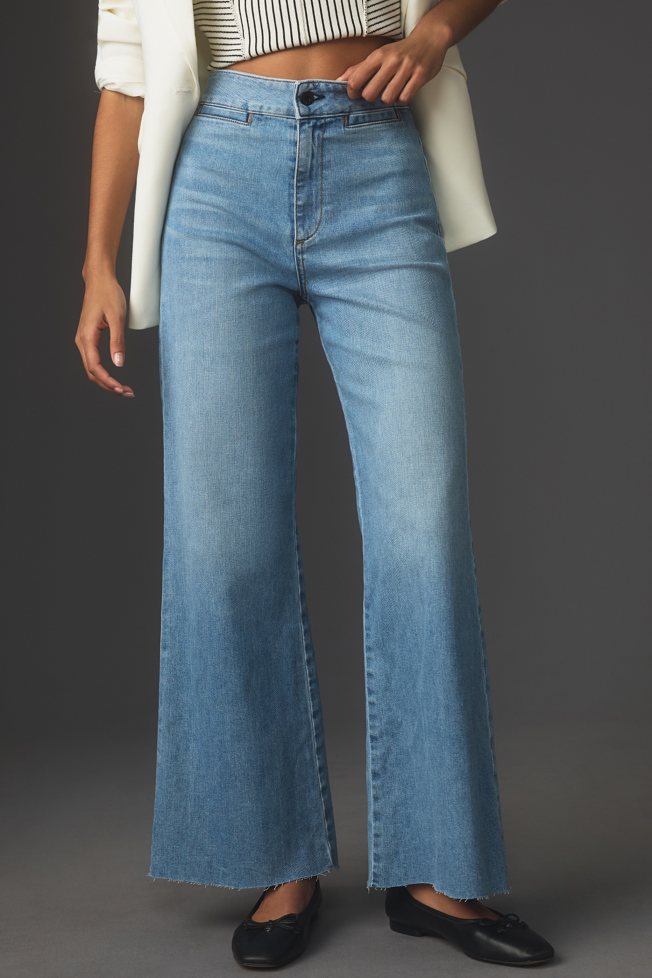 ASKK NY Brighton High-Rise Wide-Leg Jeans