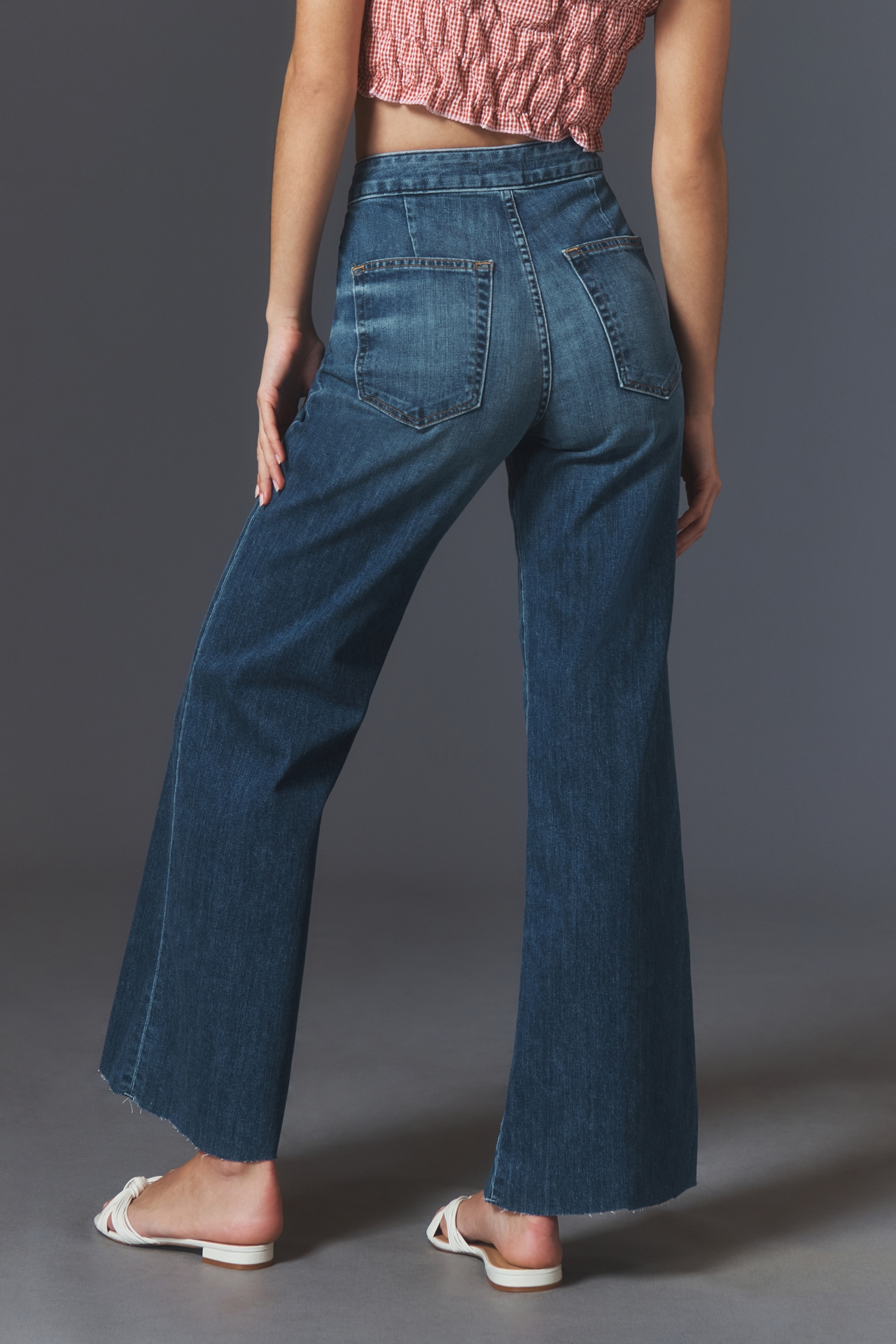 ASKK NY Cropped Brighton High-Rise Wide-Leg Jeans