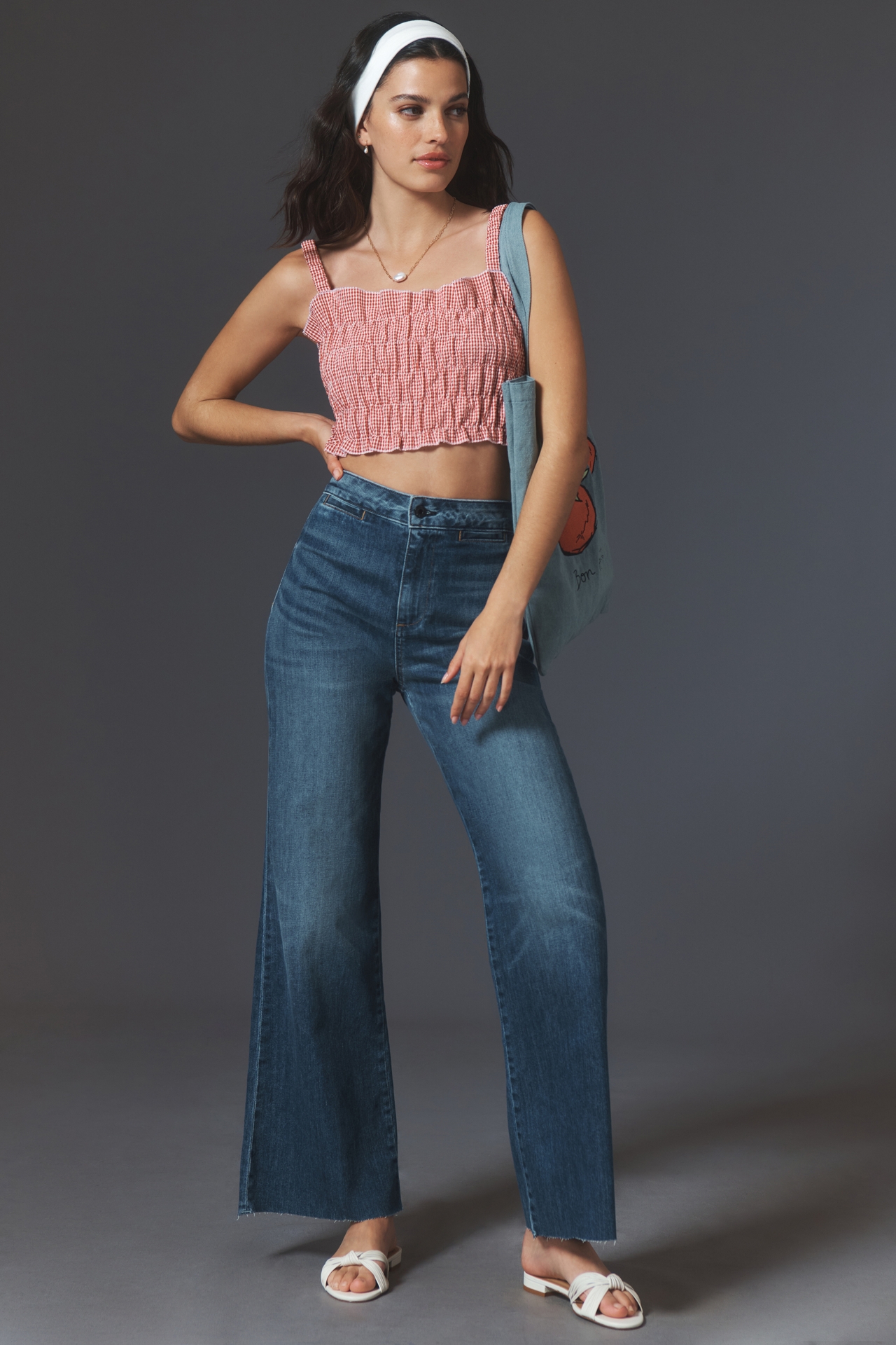 ASKK NY Cropped Brighton High-Rise Wide-Leg Jeans