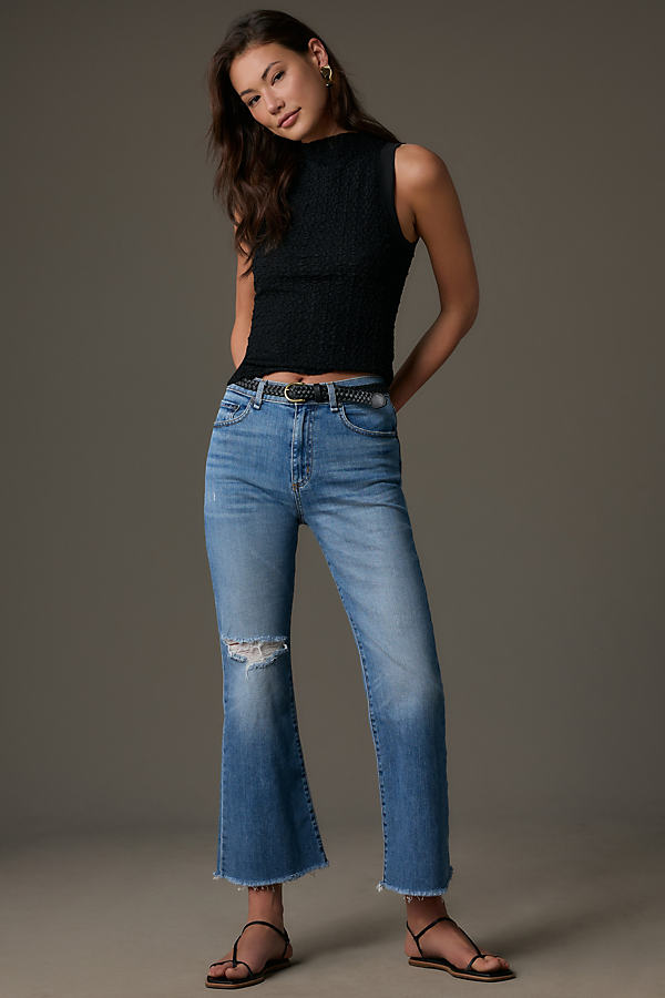 Askk Ny The Geek High-rise Cropped Bootcut Jeans In Blue
