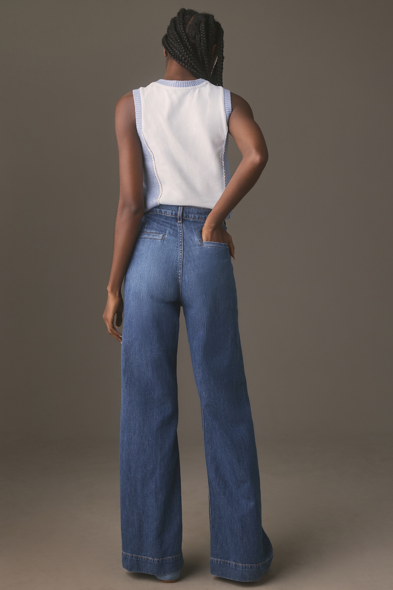 ASKKNY Denim Trouser Mid-Rise Wide-Leg Jeans