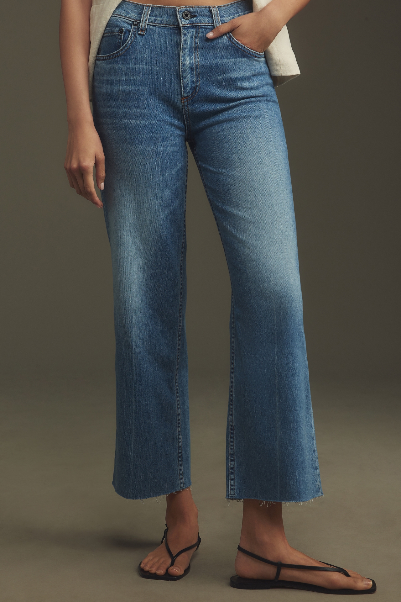 ASKK NY Crop High-Rise Wide-Leg Jeans