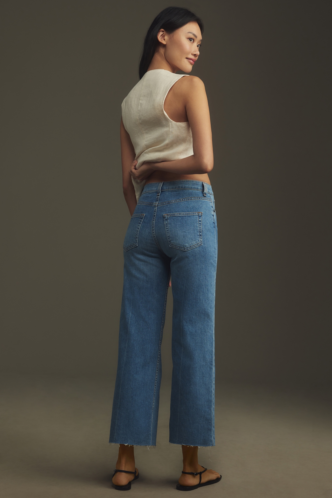 ASKK NY Crop High-Rise Wide-Leg Jeans