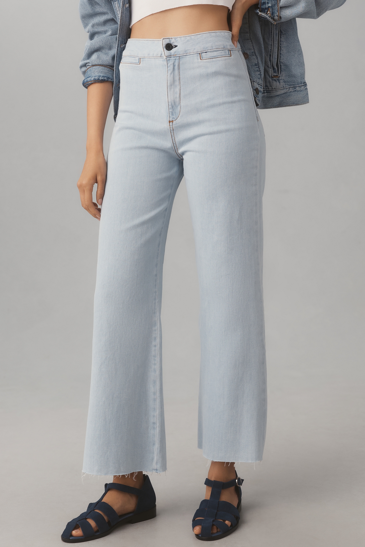 ASKK NY Brighton Crop High-Rise Wide-Leg Jeans