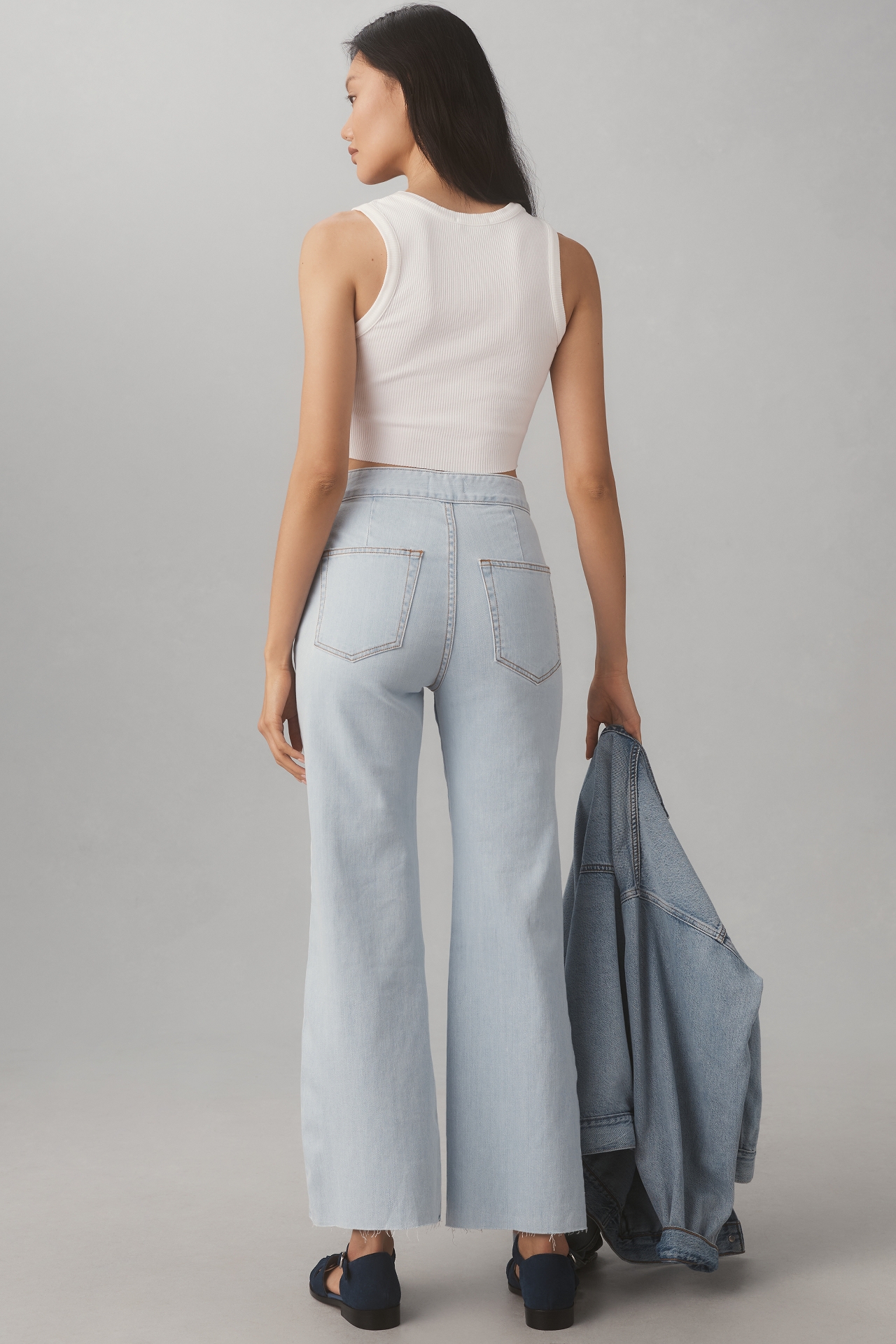 ASKK NY Brighton Crop High-Rise Wide-Leg Jeans