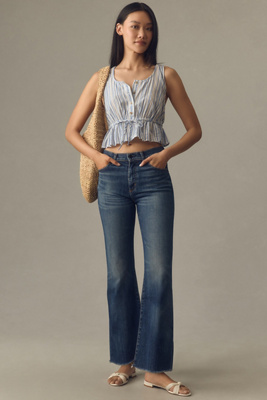 Askk Ny Geek High-rise Crop Flare Jeans In Blue