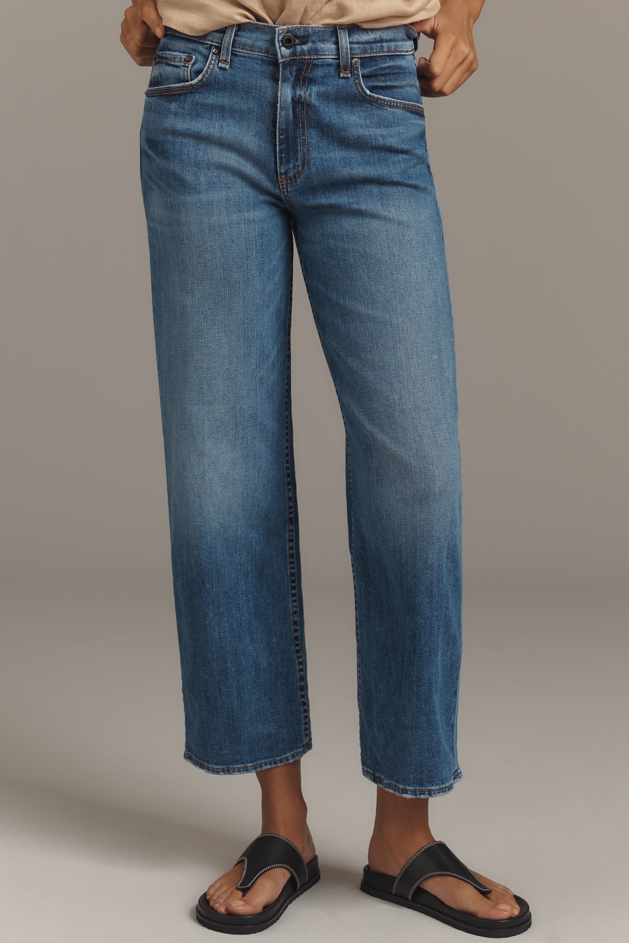 ASKK NY Mid-Rise Crop Wide-Leg Jeans