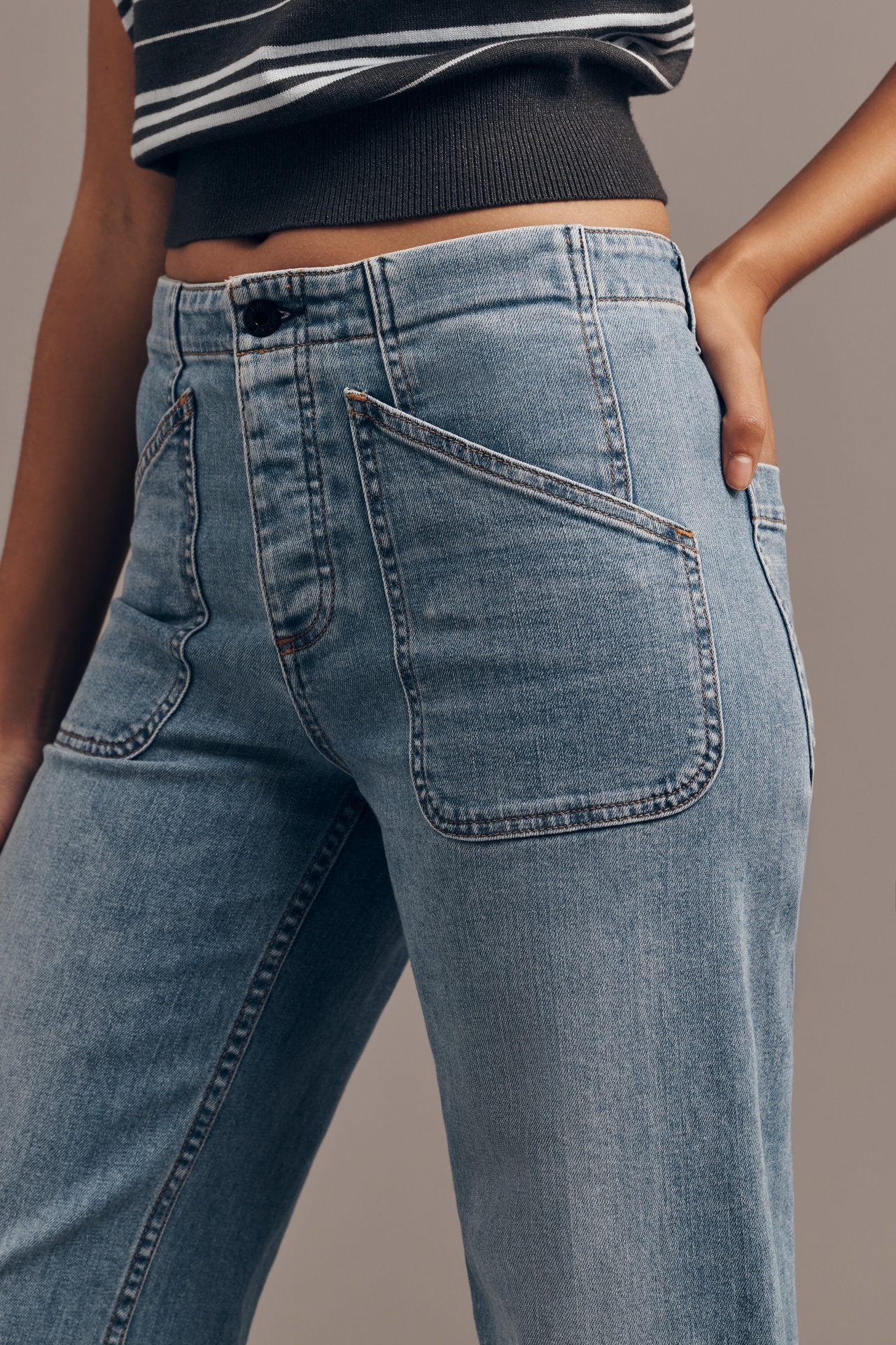 ASKKNY Jam Ankle Mid-Rise Wide-Leg Jeans