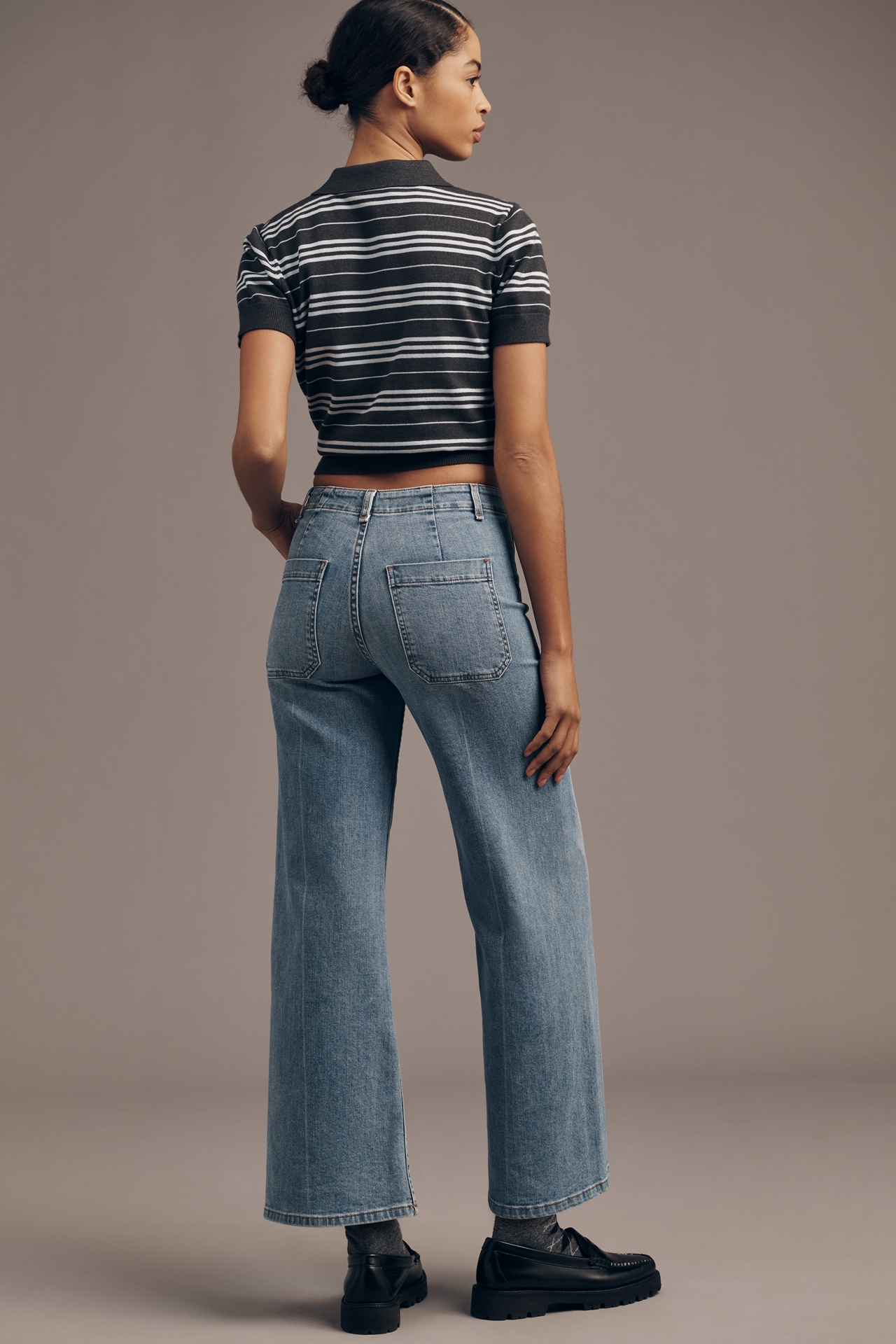 ASKKNY Jam Ankle Mid-Rise Wide-Leg Jeans