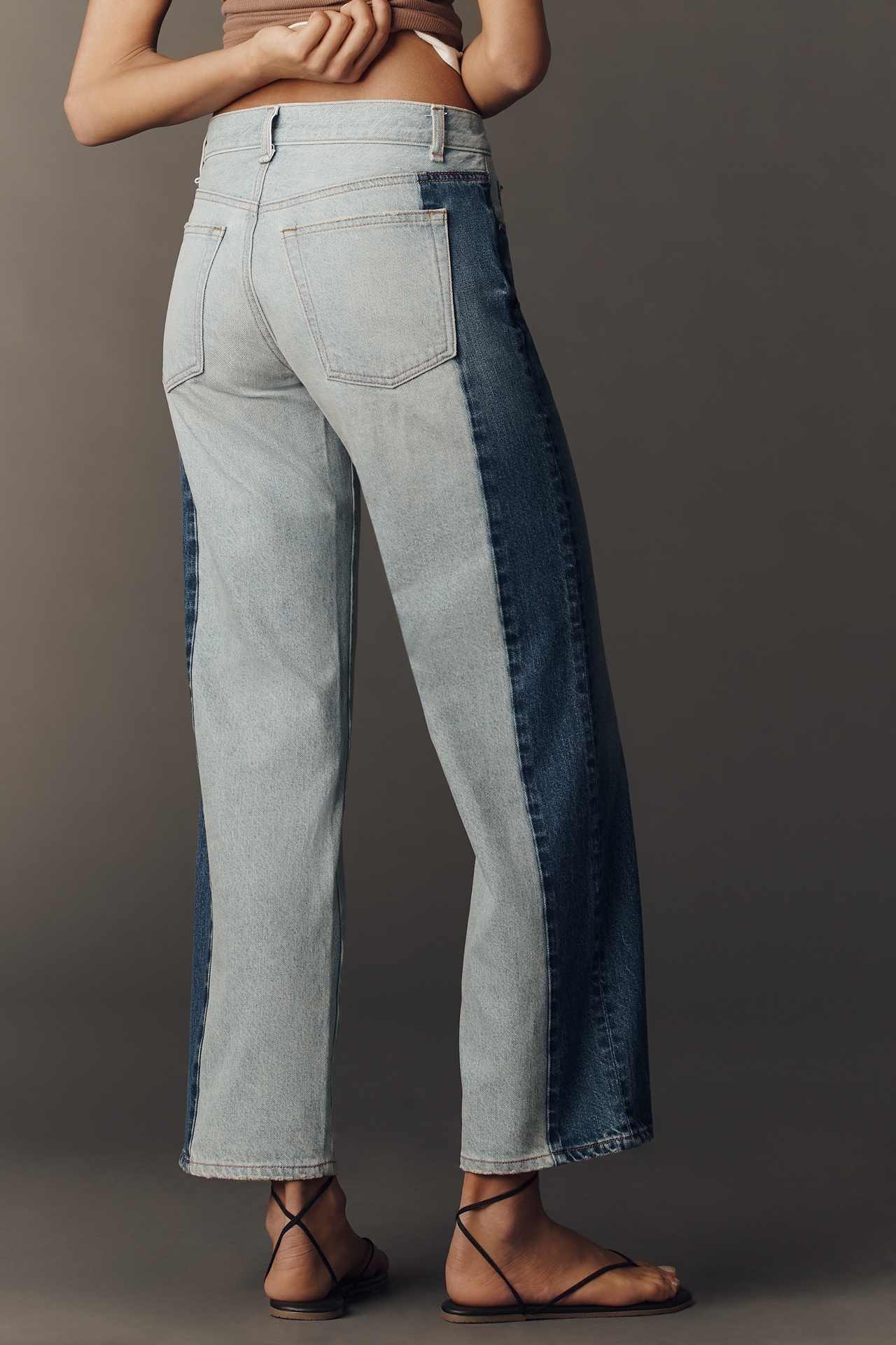 ASKK NY Low-Rise Straight-Leg Reworked Two-Tone Jeans