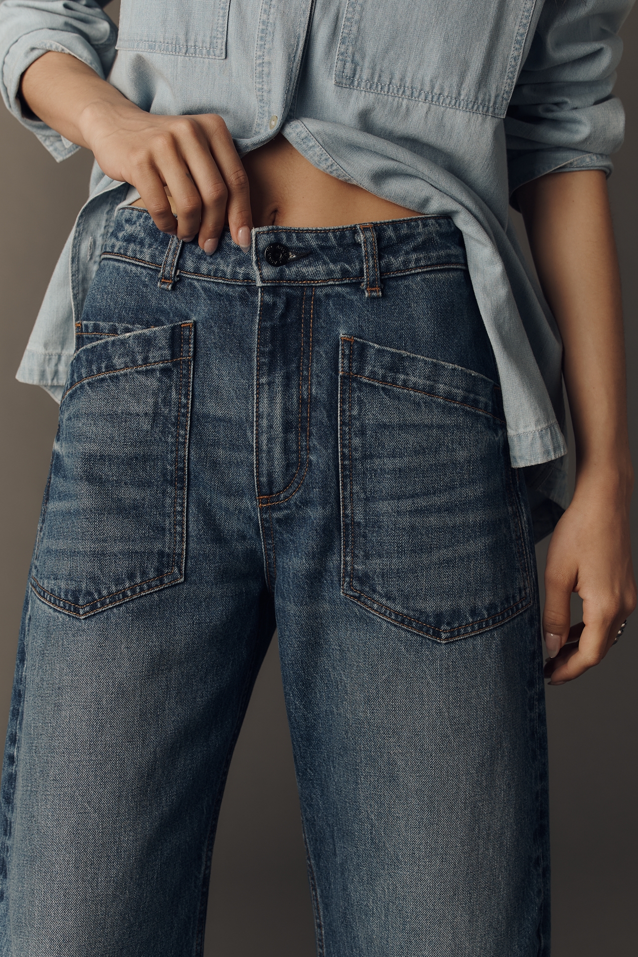 ASKK NY Twisted High-Rise Barrel Jeans