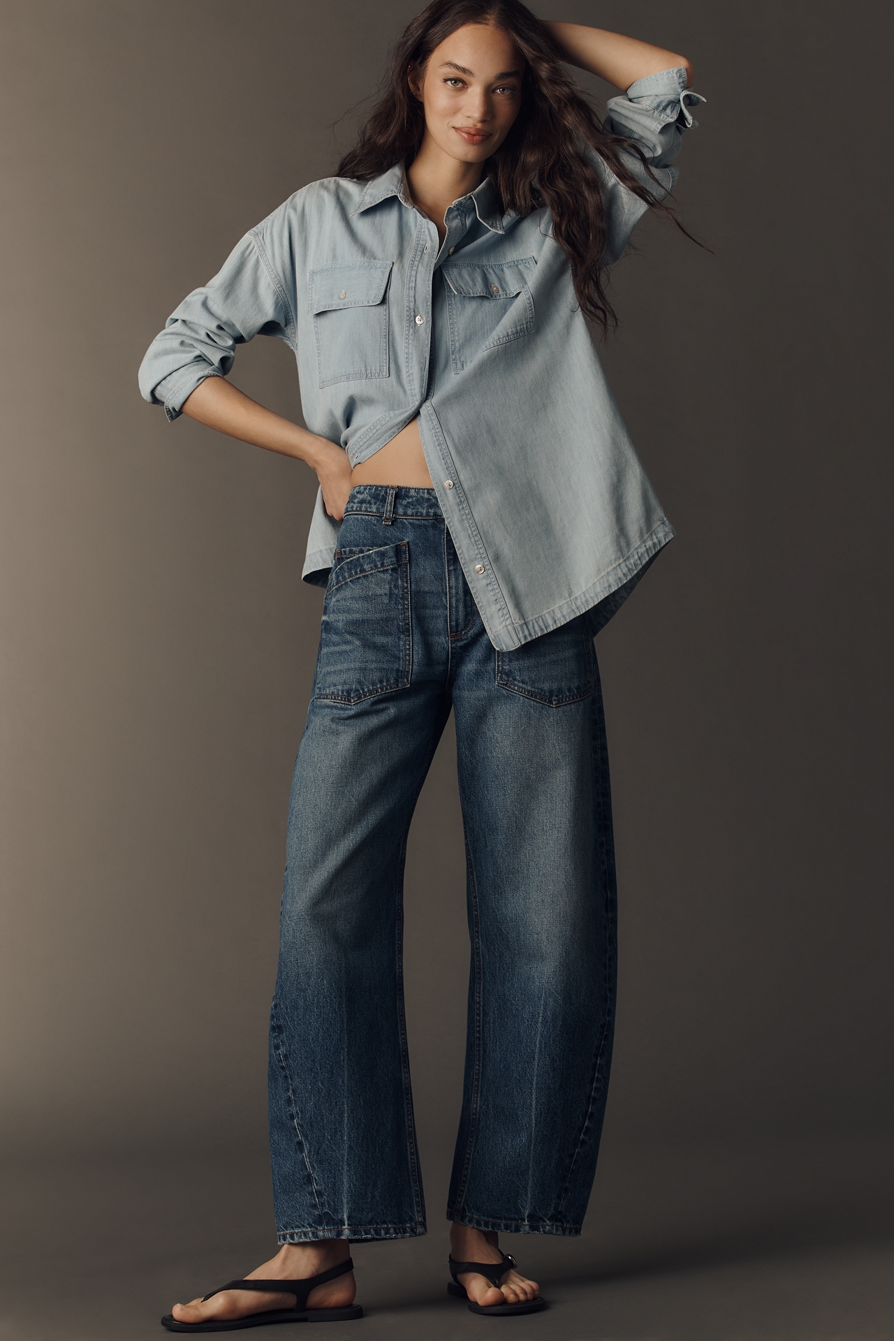 ASKK NY Twisted High-Rise Barrel Jeans