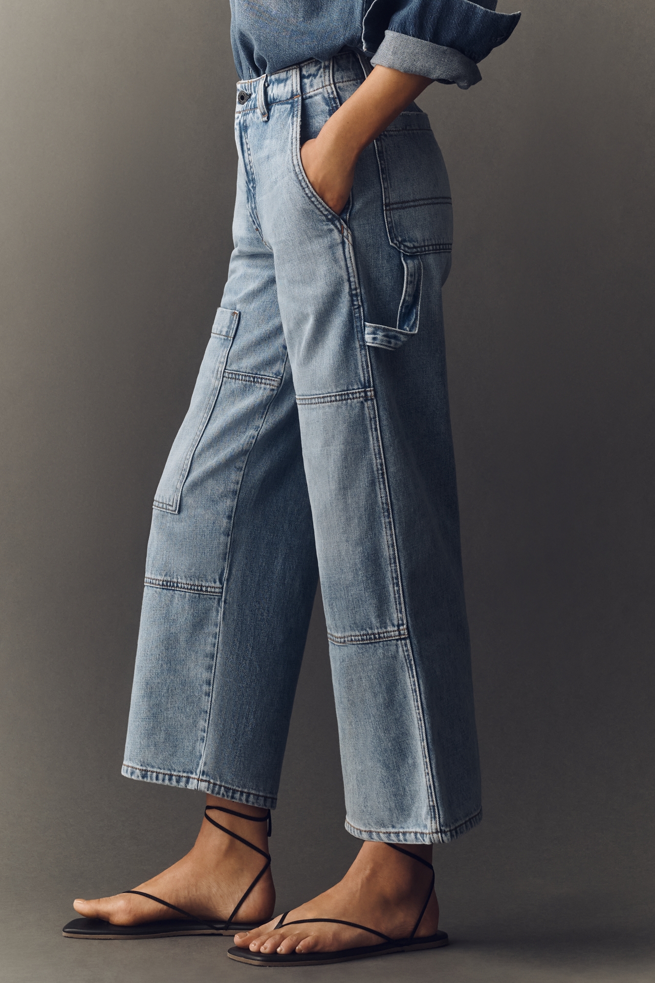 ASKK NY Carpenter High-Rise Crop Wide-Leg Jeans