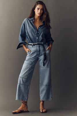 ASKK NY Carpenter High-Rise Crop Wide-Leg Jeans