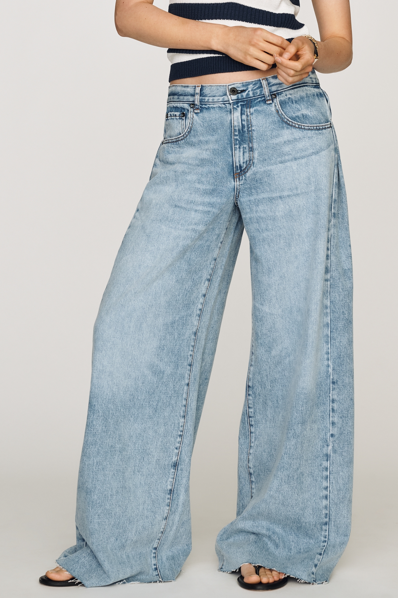 ASKK NY Sloop Mid-Rise Wide-Leg Jeans