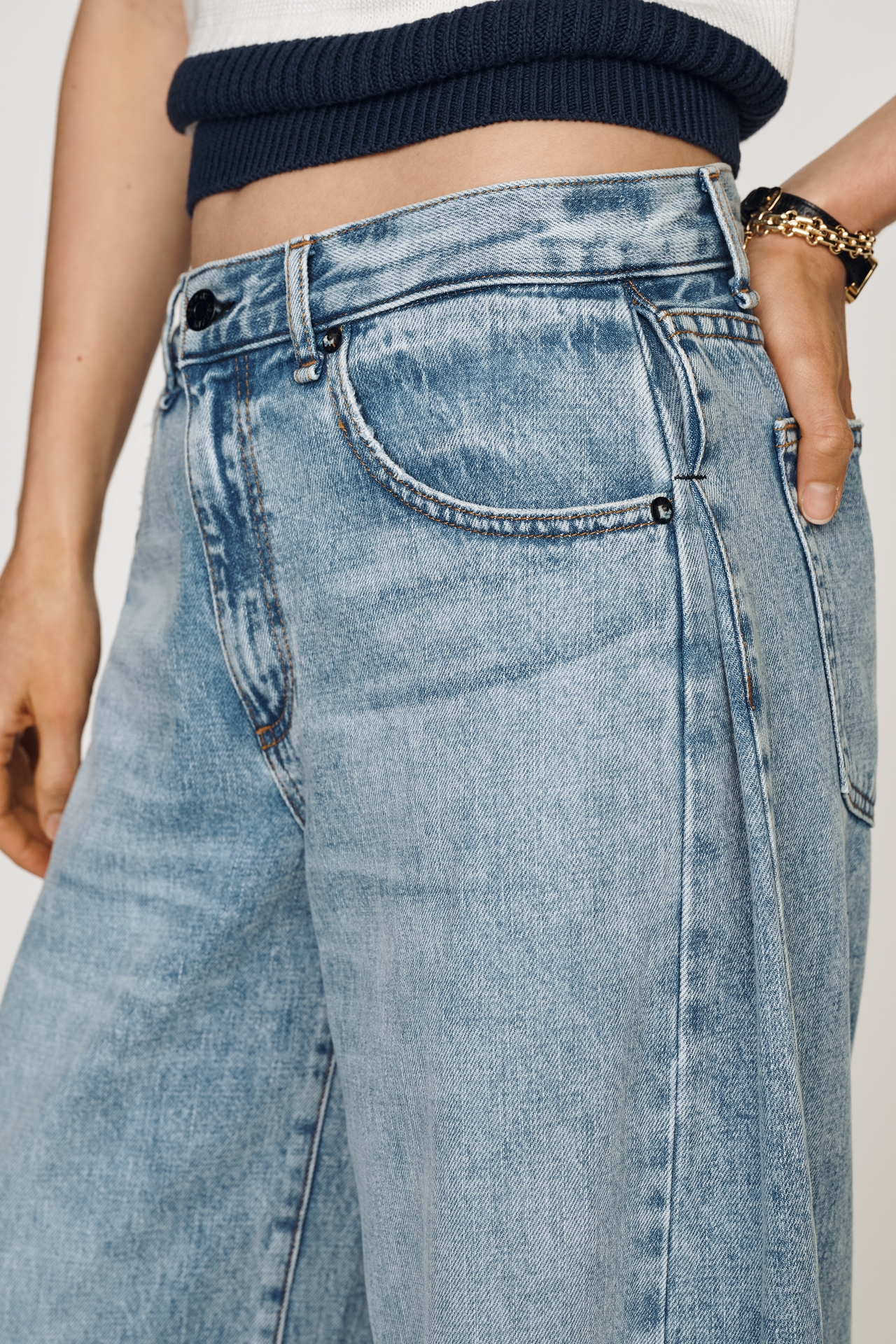 ASKK NY Sloop Mid-Rise Wide-Leg Jeans