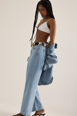 By Anthropologie Studded Slouchy Jeans