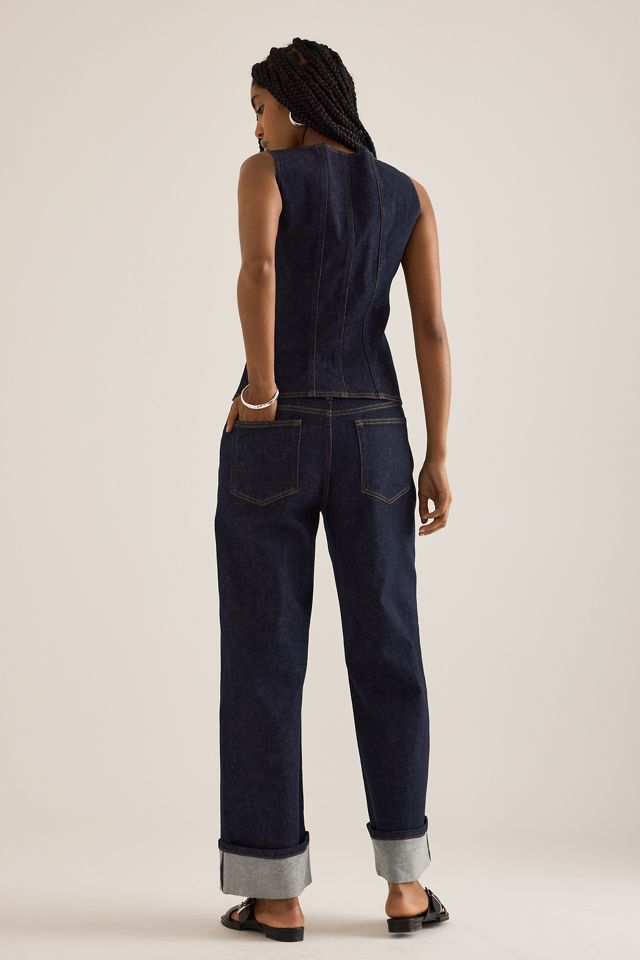 By Anthropologie Polierte Weite Jeans mit Umschlag #4