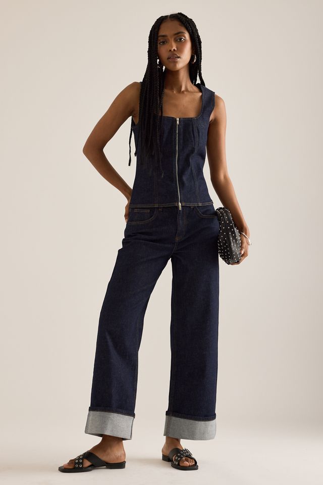 By Anthropologie Polierte Weite Jeans mit Umschlag #5