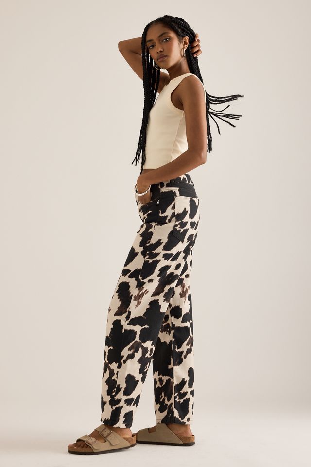 By Anthropologie Cow Print Straight-Leg Jeans #1
