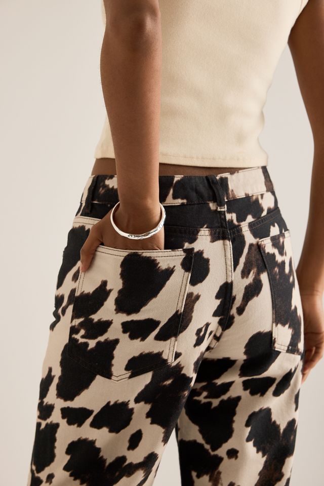 By Anthropologie Cow Print Straight-Leg Jeans #4
