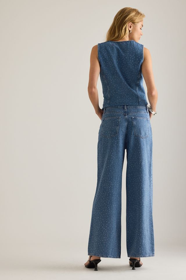 By Anthropologie Glitzer Weites Bein Jeans #1