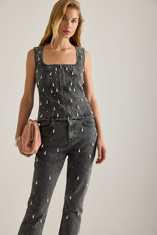 By Anthropologie Pearl-Embellished Jeans #5