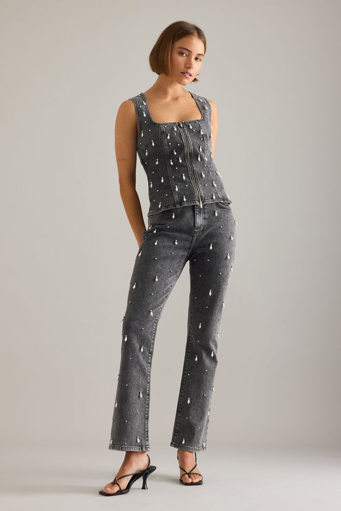 By Anthropologie Pearl-Embellished Jeans
