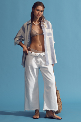 DENIMIST GEORGIA HIGH-RISE CROP WIDE-LEG JEANS 