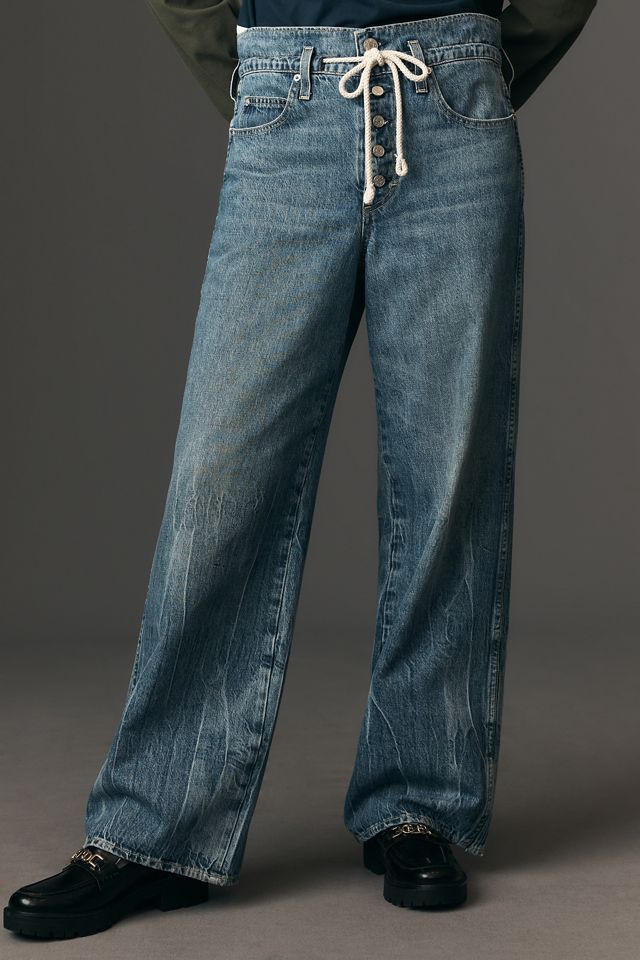AMO Vanessa Cinched-Waist Wide-Leg Jeans #1