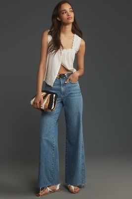 Shop Amo Frida High-rise Wide-leg Jeans In Blue