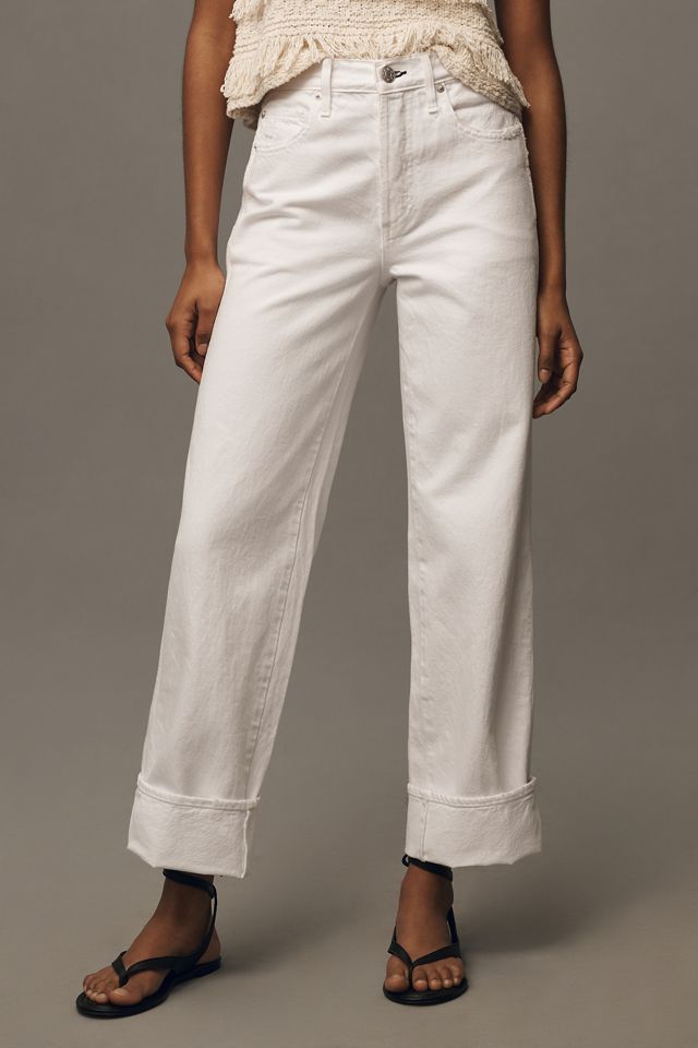 AMO Sonia Cuffed High-Rise Straight-Leg Jeans | Anthropologie