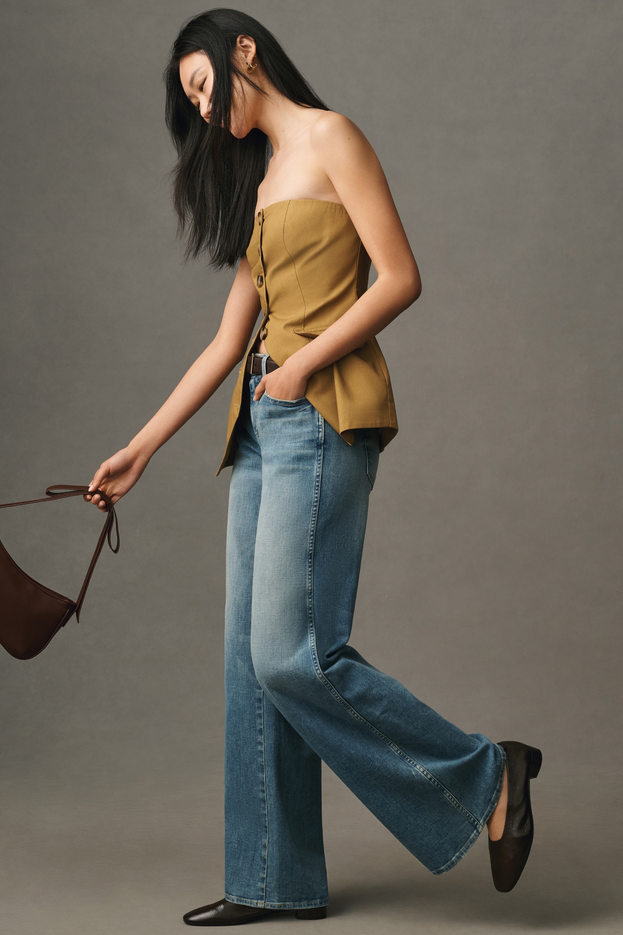 AMO Sabine Mid-Rise Wide-Leg Jeans