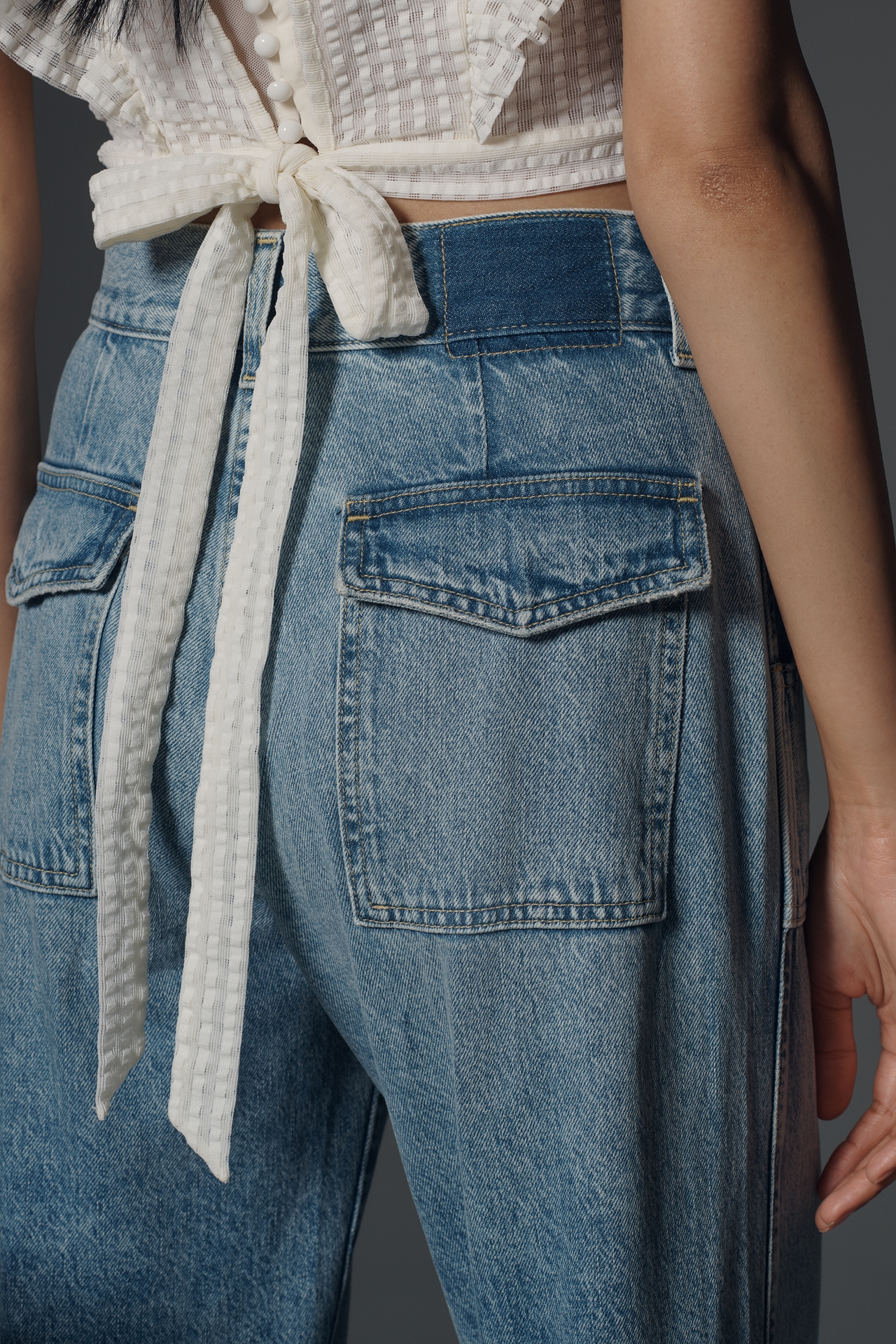 AMO Diana High-Rise Crop Wide-Leg Cotton Hemp Jeans