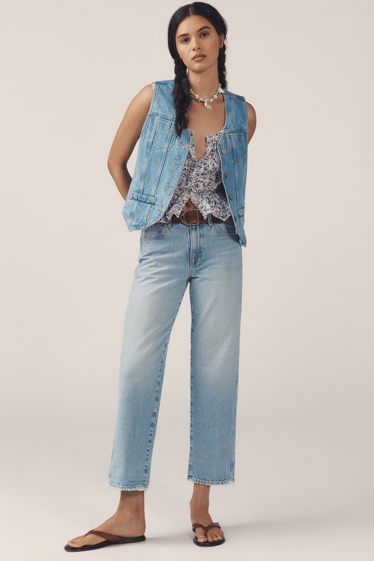 AMO Valentina Mid-Rise Straight-Leg Jeans