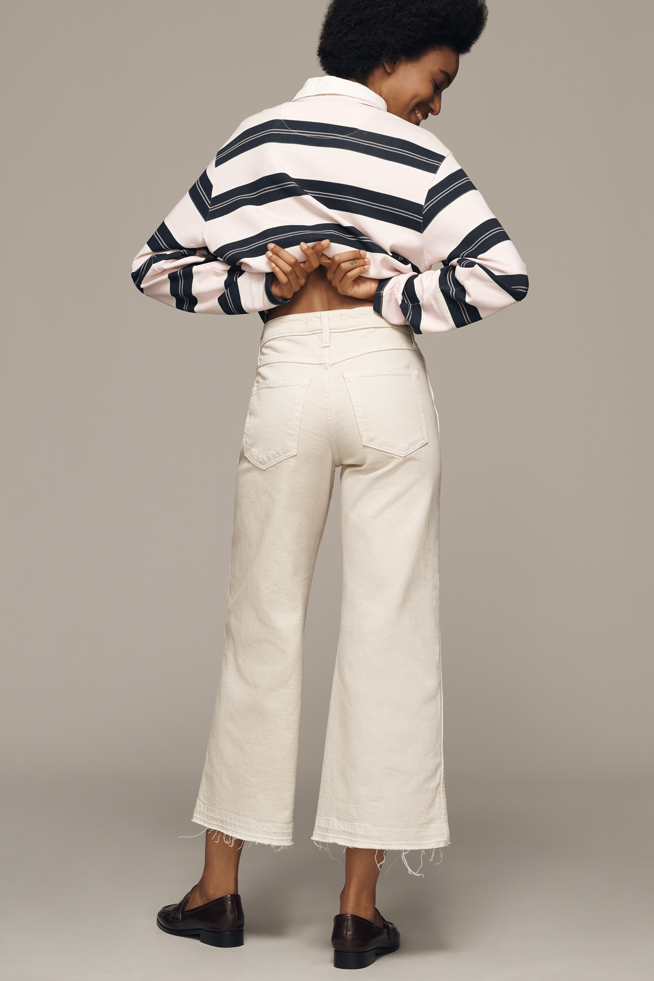 AMO Marjorie Mid-Rise Crop Wide-Leg Jeans