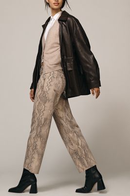 AMO Billie High-Rise Crop Straight-Leg Jeans