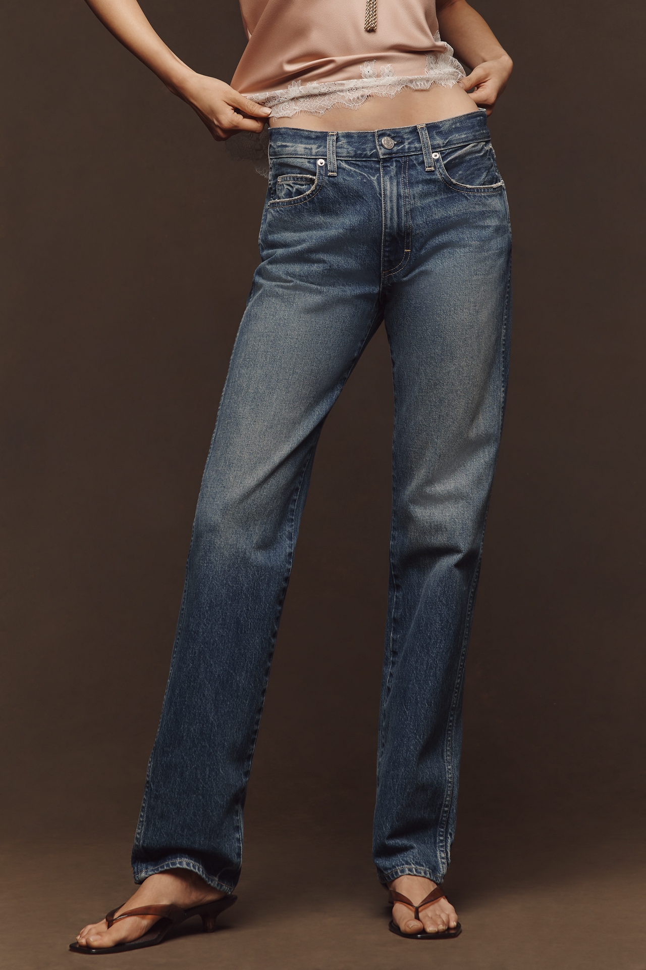AMO Mira High-Rise Straight-Leg Jeans