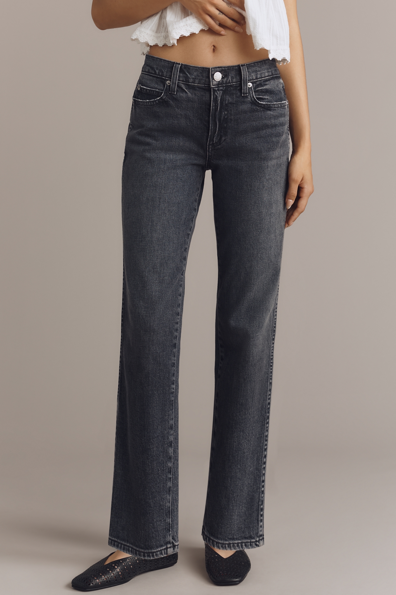 AMO Libby High-Rise Crop Straight-Leg Jeans