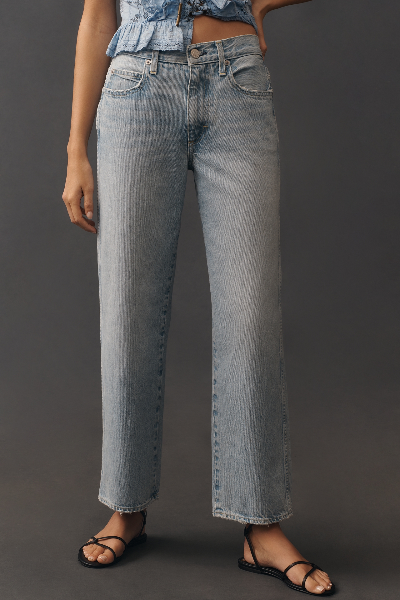 AMO Billie Mid-Rise Straight-Leg Jeans